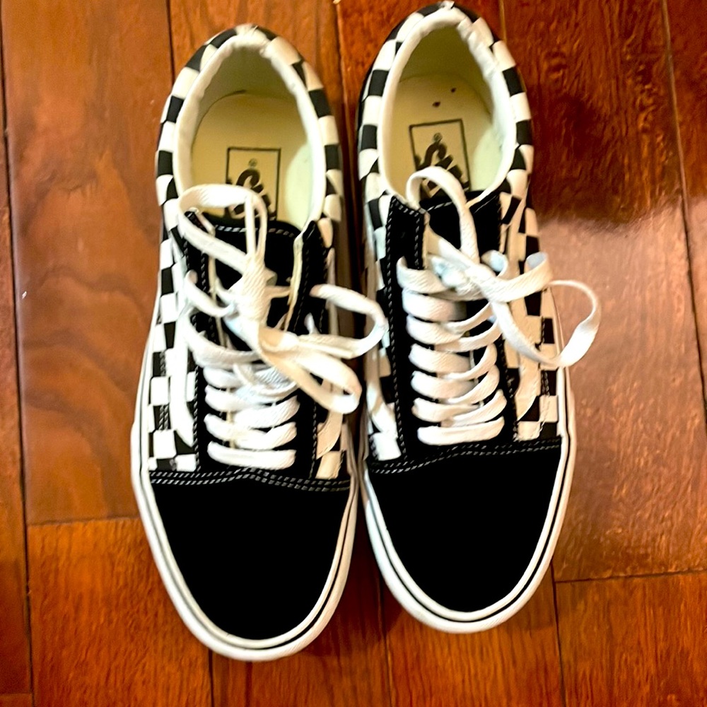 Gently Used Checkered Black/White Platform Vans Old Skool